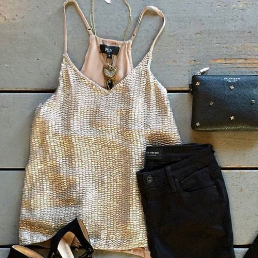 MLV gold sequin tank